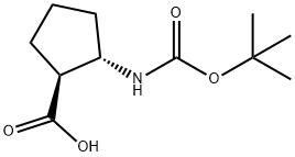 (1S,2S)-2-[(叔丁氧羰基)氨基]环戊烷羧酸,143679-80-5,结构式
