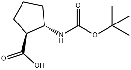 (1S,2S)-BOC-2-AMINOCYCLOPENTANE CARBOXYLIC ACID Structure