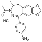 1-(4-Aminophenyl)-3-acetyl-4-methyl-7,8-methylene-dioxy-3,4-dihydro-5H -2,3-benzodiazepine Structure