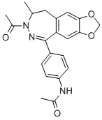 1-(4-Acetylaminophenyl)-3-acetyl-4-methyl-7,8-methylenedioxy-3,4-dihyd ro-5H-2,3-benzodiazepine Structure