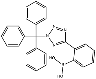 2 -(5-(1-三苯甲基-1H-四氮唑)苯硼酸, 143722-25-2, 结构式