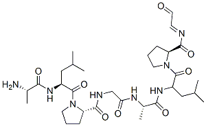 (2S)-1-[(2S)-2-[[(2S)-2-aminopropanoyl]amino]-4-methyl-pentanoyl]-N-[[ (1S)-1-[[(2S)-4-methyl-1-oxo-1-[(2S)-2-((E)-2-oxoethylidenecarbamoyl)p yrrolidin-1-yl]pentan-2-yl]carbamoyl]ethyl]carbamoylmethyl]pyrrolidine -2-carboxamide 结构式