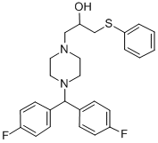 1-(Bis(4-fluorophenyl)methyl)-4-(2-hydroxy-3-phenylthiopropyl)piperazi ne Structure