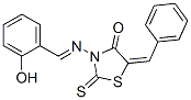 3-[[(2-ヒドロキシフェニル)メチレン]アミノ]-5-(フェニルメチレン)-2-チオキソ-4-チアゾリジノン 化学構造式