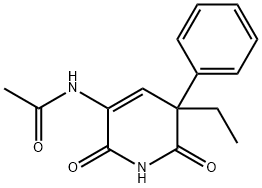 N-(1,2,5,6-Tetrahydro-2,6-dioxo-5-ethyl-5-phenylpyridin-3-yl)acetamide Struktur
