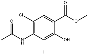 4-Acetylamino-5-chloro-2-hydroxy-3-iodobenzoic acid methyl ester 化学構造式
