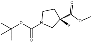 Methyl (R)-1-Boc-3-fluoropyrrolidine-3-carboxylate, 1438852-70-0, 结构式