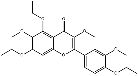 4',5,7-Triethoxy-3,3',6-trimethoxyflavone 结构式