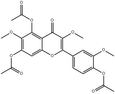 5,7-Bis(acetyloxy)-2-[4-(acetyloxy)-3-methoxyphenyl]-3,6-dimethoxy-4H-1-benzopyran-4-one Struktur