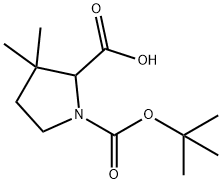 rac N-Boc-3,3-dimethyl-2-pyrrolidenecarboxylic Acid Struktur