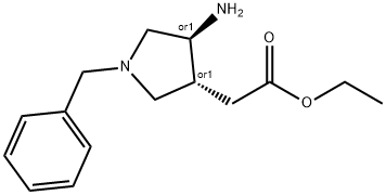 trans-(4-Amino-1-benzylpyrrolidin-3-yl)-acetic acid ethyl ester Structure