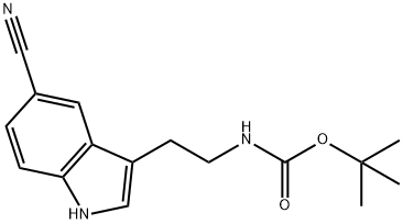 (2-(5-氰基-1H-吲哚-3-基)乙基) 氨基甲酸叔丁酯,144035-34-7,结构式