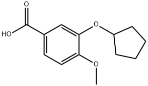 3-(シクロペンチルオキシ)-4-メトキシ安息香酸 化学構造式