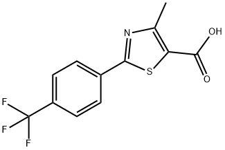 4-メチル-2-[4-(トリフルオロメチル)フェニル]-1,3-チアゾール-5-カルボン酸 化学構造式