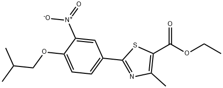 2-[4-(2-甲基丙氧基)-3-硝基苯基]-4-甲基-5-噻唑甲酸乙酯, 144060-93-5, 结构式