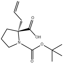 BOC-(R)-Α-烯丙基脯氨酸, 144085-23-4, 结构式
