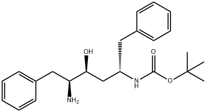 [(1S,3S,4S)-4-氨基-3-羟基-5-苯基-1-(苯甲基)戊基]-氨基甲酸叔丁酯,144163-85-9,结构式