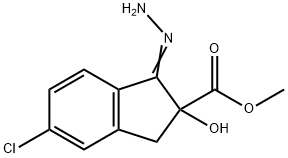 5-氯-1-氧代-2,3-二氢-2-羟基-1H-茚-2-甲酸甲酯 结构式