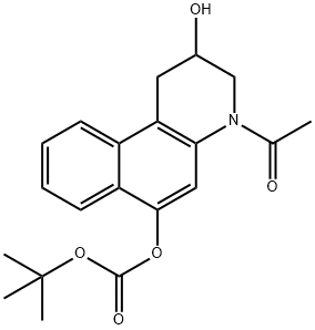 4-acetyl-1,2,3,4-tetrahydro-2-hydroxybenzo[f]quinolin-6-yl 
tert-butyl carbonate 结构式
