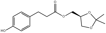 4S-(2,2-二甲基-1,3-二氧环戊烷-4-基)-3-(4-羟基苯基)丙酸酯 (兰地洛尔) 结构式