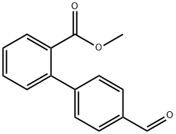 4'-ホルミル-[1,1'-ビフェニル]-2-カルボン酸メチル 化学構造式