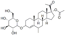 17-acetoxy-3-(glucopyransosyl)oxy-6-methylpregn-4-en-20-one Structure