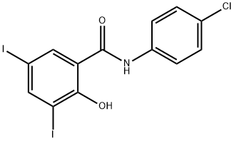 N-[4-Chlorophenyl]-2-hydroxy-3,5-diiodobenzamide 结构式