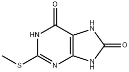 6,8-ジヒドロキシ-2-メチルメルカプトプリン 化学構造式