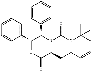 (3S,5S,6R)-3-(3-Butenyl)-2-oxo-5,6-diphenyl-4-Morpholinecarboxylic Acid tert-Butyl Ester, 144542-72-3, 结构式
