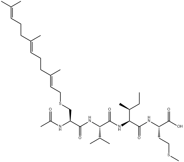 AC-CYS(FARNESYL)-VAL-ILE-MET-OH, 144608-65-1, 结构式