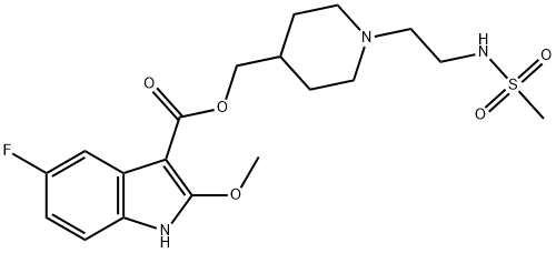 5-FLUORO-2-METHOXY-[1-[2-[(METHYLSULFONYL)AMINO]ETHYL]-4-PIPERIDINYL]-1H-INDOLE-3-METHYLCARBOXYLATE SULFAMATE Structure