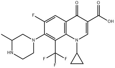 3-Quinolinecarboxylic acid, 1-cyclopropyl-6-fluoro-1,4-dihydro-7-(3-Methyl-1-piperazinyl)-4-oxo-8-(trifluoroMethyl)- Structure