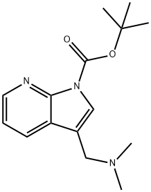 3-Dimethylaminomethyl-pyrrolo[2,3-b]pyridine-1-carboxylic  acid  tert-butyl  ester,  1-tert-Butoxycarbonyl-3-[(dimethylamino)methyl]-7-azaindole Struktur