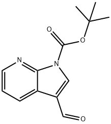 1-(tert-Butoxycarbonyl)-3-formyl-7-azaindole,  3-Formyl-pyrrolo[2,3-b]pyridine-1-carboxylic  acid  tert-butyl  ester Struktur