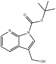 tert-Butyl 3-(hydroxymethyl)-1H-pyrrolo[2,3-b]-pyridine-1-carboxylate Struktur
