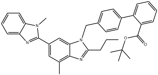 4'-[[1,4'-Dimethyl-2'-propyl(2,6'-bi-1H-benzimidazol)-1'-yl]-methyl]-1,1'-biphenyl-2-carboxylic acid 1,1-dimethylethyl ester Structure