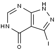 3-IODO-1,5-DIHYDRO-4H-PYRAZOLO[3,4-D]PYRIMIDIN-4-ONE 结构式