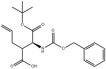 N-[(Phenylmethoxy)carbonyl]-3-allyl-L-aspartic acid 1-tert-butyl ester 化学構造式