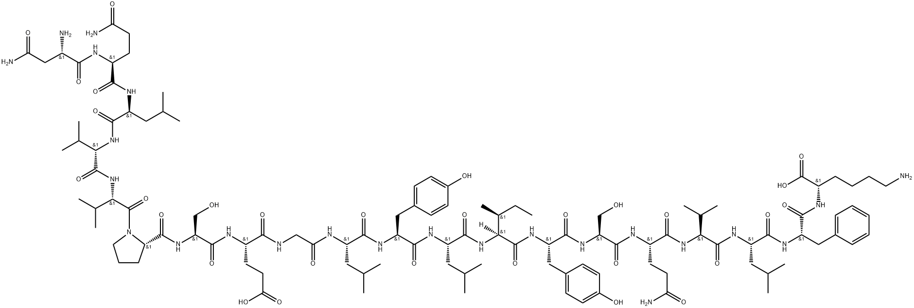 ASN-GLN-LEU-VAL-VAL-PRO-SER-GLU-GLY-LEU-TYR-LEU-ILE-TYR-SER-GLN-VAL-LEU-PHE-LYS, 144796-72-5, 结构式