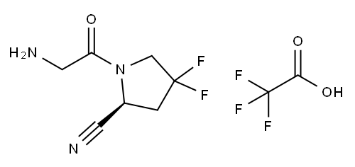 (S)-1-(2-aminoacetyl)-4,4-difluoropyrrolidine-2-carbonitrile 2,2,2-trifluoroacetate 结构式