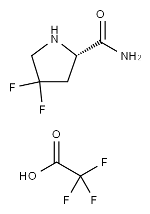 2,2,2-トリフルオロ酢酸(S)-4,4-ジフルオロピロリジン-2-カルボキサミド 化学構造式