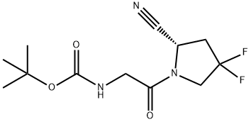 (S)-1-[2-(BOC-氨基)乙酰基]-4,4-二氟吡咯烷-2-甲腈 结构式