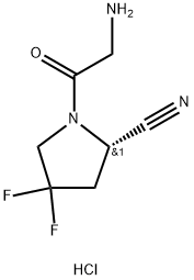 (S)-1-(2-aminoacetyl)-4,4-difluoropyrrolidine-2-carbonitrile hydrochloride Structure