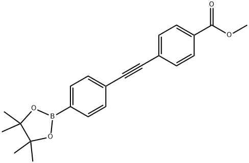 4-[4-(4,4,5,5-テトラメチル-1,3,2-ジオキサボロラン-2-イル)フェンイルエチニル]安息香酸メチルエステル 化学構造式