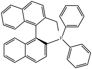 (S)-2-Diphenyphosphino-2'-ethyl-1,1'-binaphthyl Struktur