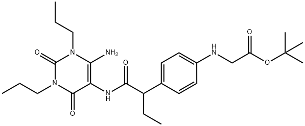 144872-01-5 Glycine,  N-[4-[1-[[(6-amino-1,2,3,4-tetrahydro-2,4-dioxo-1,3-dipropyl-5-pyrimidinyl)amino]carbonyl]propyl]phenyl]-,  1,1-dimethylethyl  ester