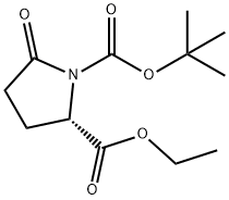 N-(tert-ブトキシカルボニル)-L-ピログルタミン酸エチル 化学構造式