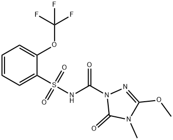 3-methoxy-4-methyl-5-oxo-N-[2-(trifluoromethoxy)phenyl]sulfonyl-1,2,4- triazole-1-carboxamide Struktur