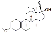(17R)-13-エチル-3-メトキシ-18,19-ジノルプレグナ-2,5(10)-ジエン-20-イン-17-オール 化学構造式