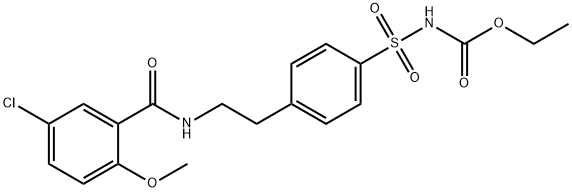 Ethyl 4-[2-(5-Chloro-2-methoxybenzamido)ethyl]benzene Sulfonamide Carbamate Struktur